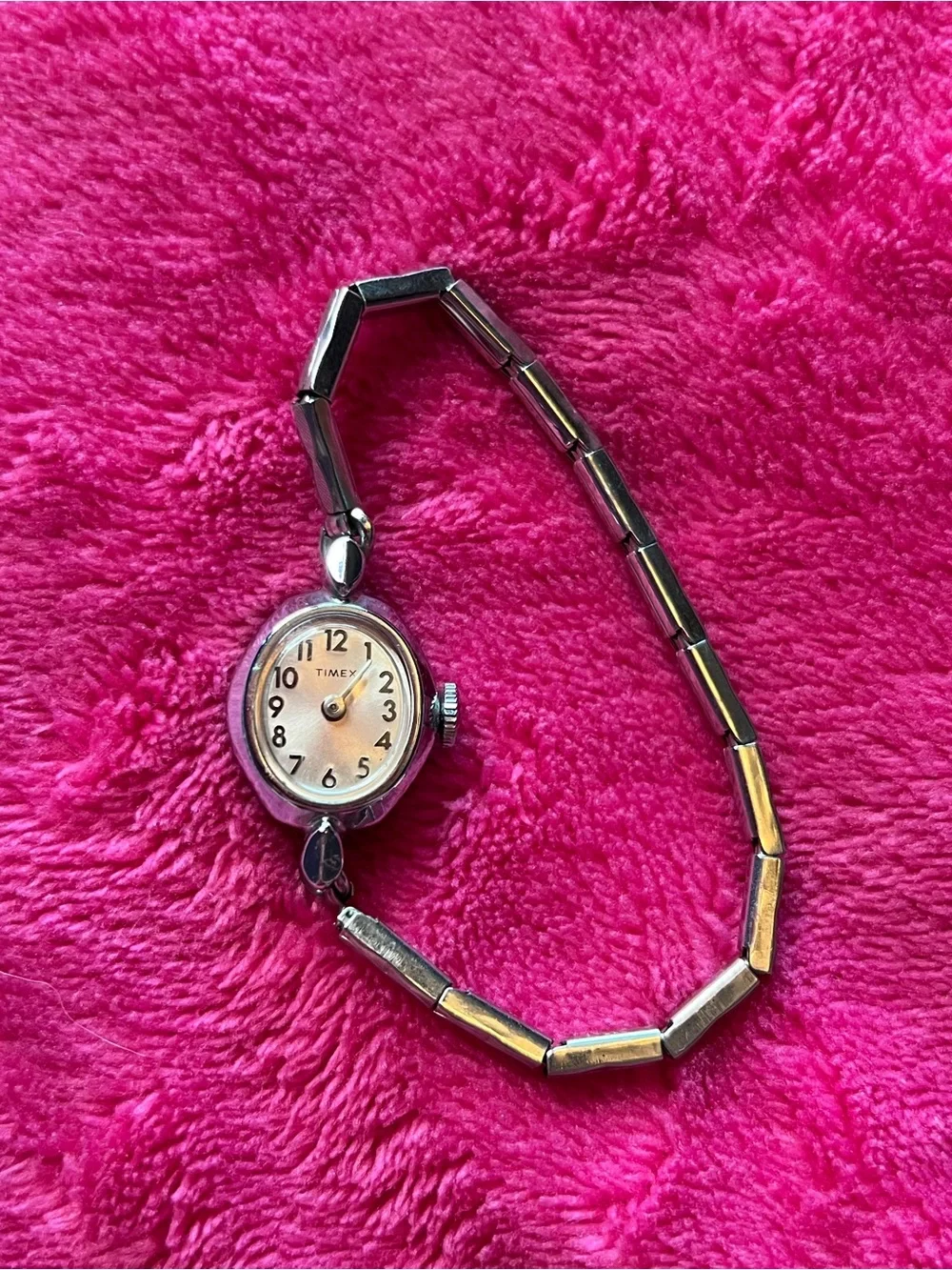 Timex Women's 1970s Vintage Silver Wind-Up Watch